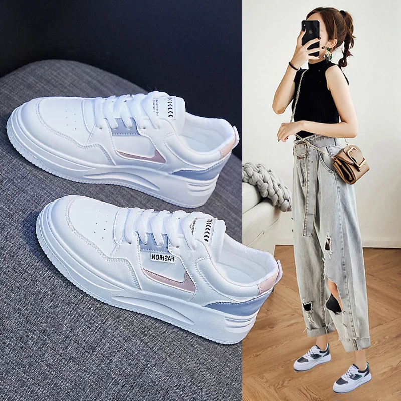 Spring Autumn Women's Platform Board Shoes Korean Version Casual Woman Students Thick Sole Sneakers Outdoor Trainers