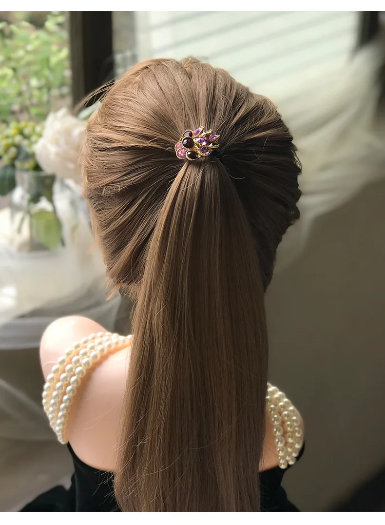 Koreanische Mode Strass Elastische Haar Gummibänder Für Mädchen Krawatte Haar Ring Seil Scrunchie Büro Zubehör Pferdeschwanz Kopfschmuck – Detail 14