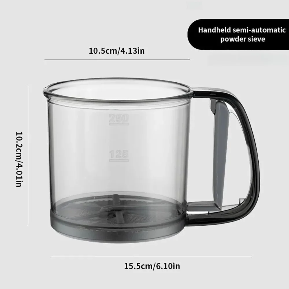 Manual Flour Sifter Fine Mesh Flour Sifter Portable Press Design Powdered Sugar Cocoa Cakes Baking Utensil