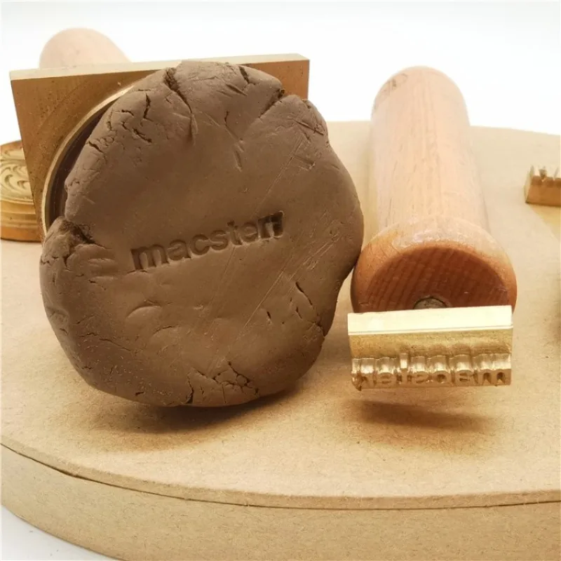 Custom Logo Ceramics Stamp Personalized Pottery Stamp Polymer Clay Soap Brass Embossing Signature DIY Craft Stamper Mold custom logo stamp