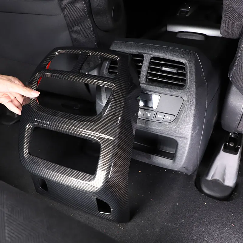

For Honda Pilot 2015-2022 ABS Matte Black Car Rear Row Air Conditioning Vent Outlet Anti-kick Cover Trim Sticker Car Accessories