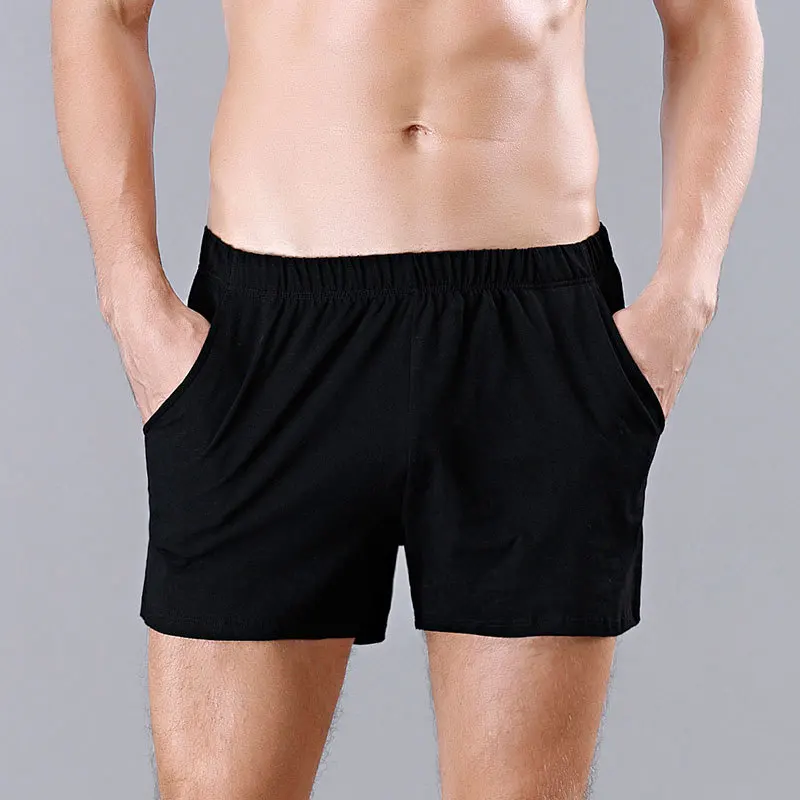 

Men's Casual Cotton Breathable Soft Elastic Waist Shorts Solid Color Summer Short Homme Pants Home Wear Trunks Clothing