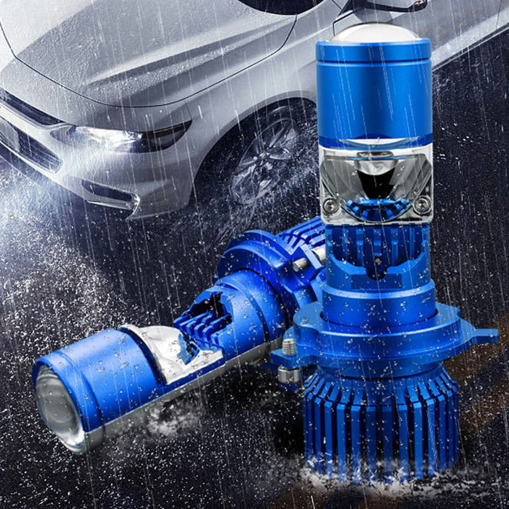 

380% Brightness IP67 Waterproof LED Car Headlight Bulbs H4 Bi LED Projector Lens Headlight Bulbs Hi Lo Beam