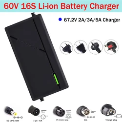67.2V 2A 3A 5A Li-ion Battery Charger for Electric Bicycle Scooter Motorcycle Battery Pack 60V 16S Intelligent Fast Charging