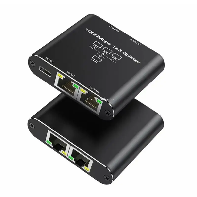 3 Port Gigabit Networking Splitter Hub, Fast Speed 1000Mbps Data Transfer Splitter for Computers and Gaming Consoles