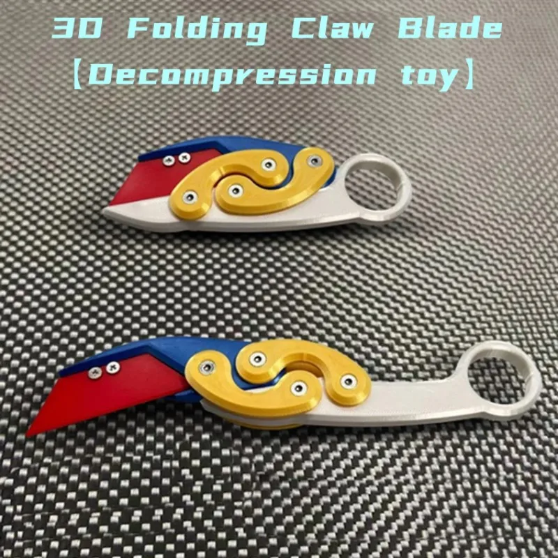 New 3D HOT Explosive Gravity Folding Claw Knife Butterfly Claw Gravity Knife Jumping New Quick Push Decompression Toy Cool Knife