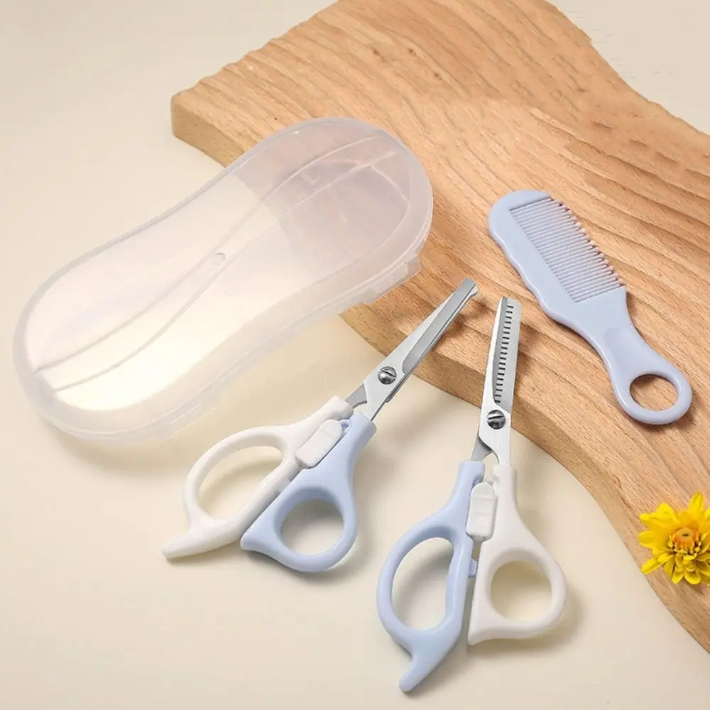 3PCS Safty Haircut Scissors Kit Hairdressing Stainless Steel Hair Styling Tools Set Hair Thining Trimming