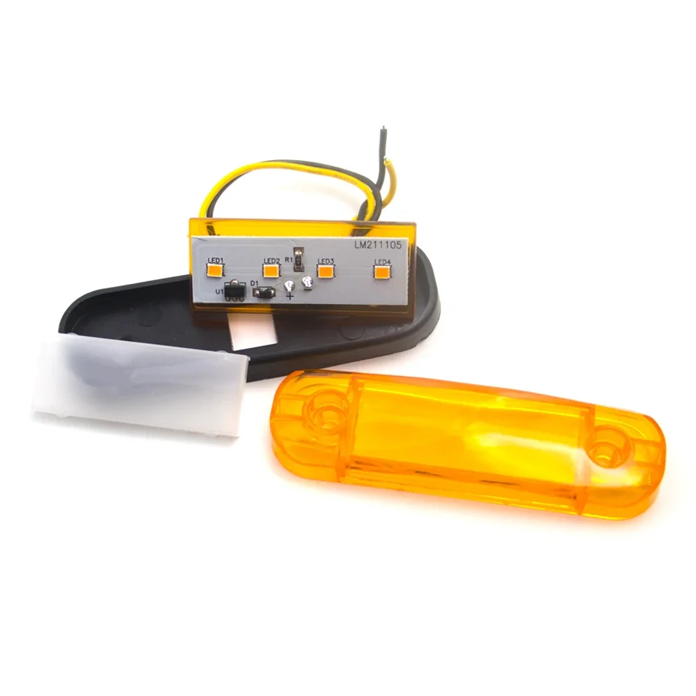 4x/6x/10x 12V 24V 4 LED Car External Side Marker Warning Light Oval Clearance Signal Brake Lamp Trailer Truck Lorry Caravan Bus