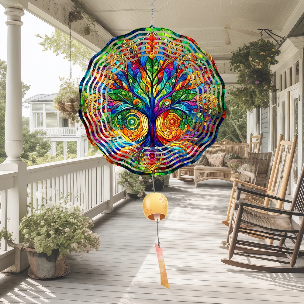 1PC life Tree Wind Spinner Bird Devices Deterrent to Scare Birds Away from Yard Patio Farm,Metal Wind Spinners