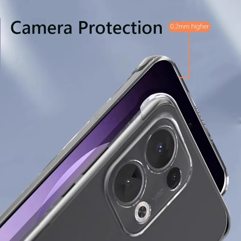 Frameless Clear Shockproof Hard Back Cover Case