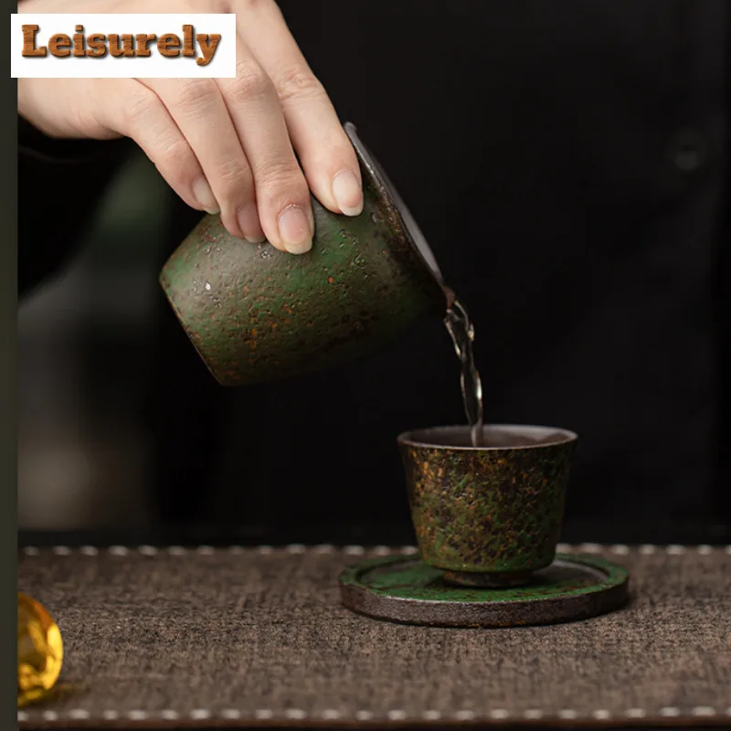 140ml Fairy Green Old Rock Clay Tea Pitcher Pour Tea Cha Hai Dispenser Justice Cup Kung Fu Tea Fair Mug Tea Ceremony Accessories