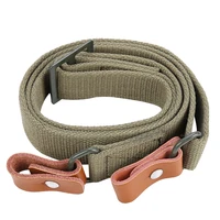 Outdoor Hunting Rifle Sling Rope With Cowhide Gun Rope Technique Adjustable Nylon Fan Seat Belt Double-point Lanyard 1