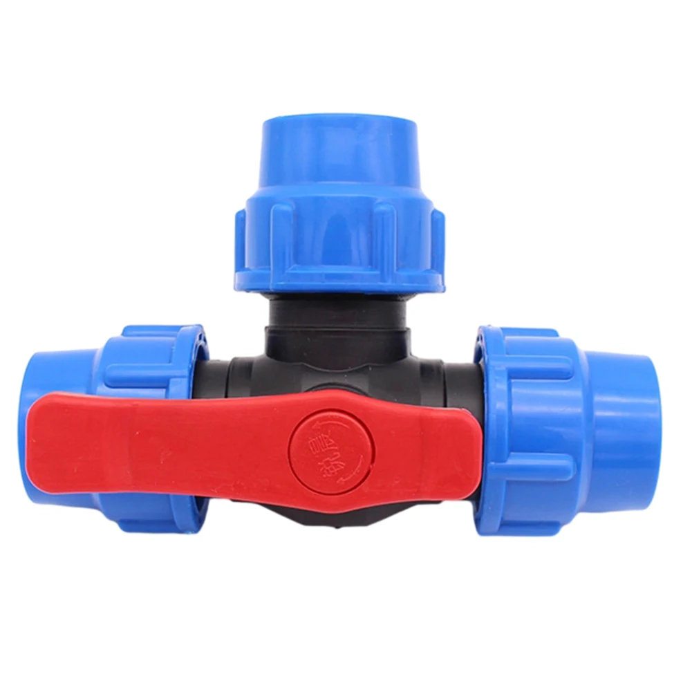 Válvula de Esfera de Plástico Quick Connect pe Pipe Joint 20 mm 25 mm 32 mm 40 mm 50 mm Dn15 mm Dn20 Dn25 mm Dn32 mm Dn40 3-way