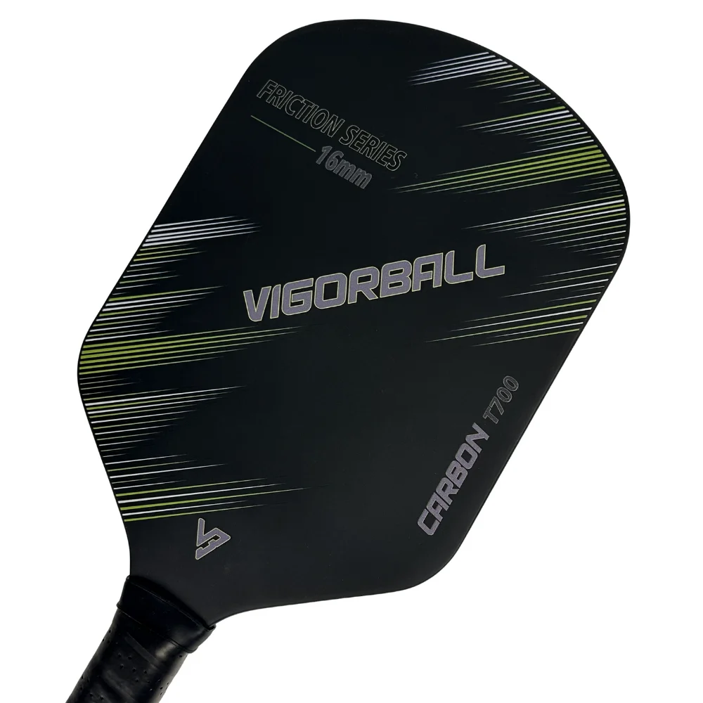 Carbon Fiber Pickleball Paddle, Thermoformed, Uni-body Construction, Aero Dura-Edge, Polymer Power Core, Edgeless Shape, T700
