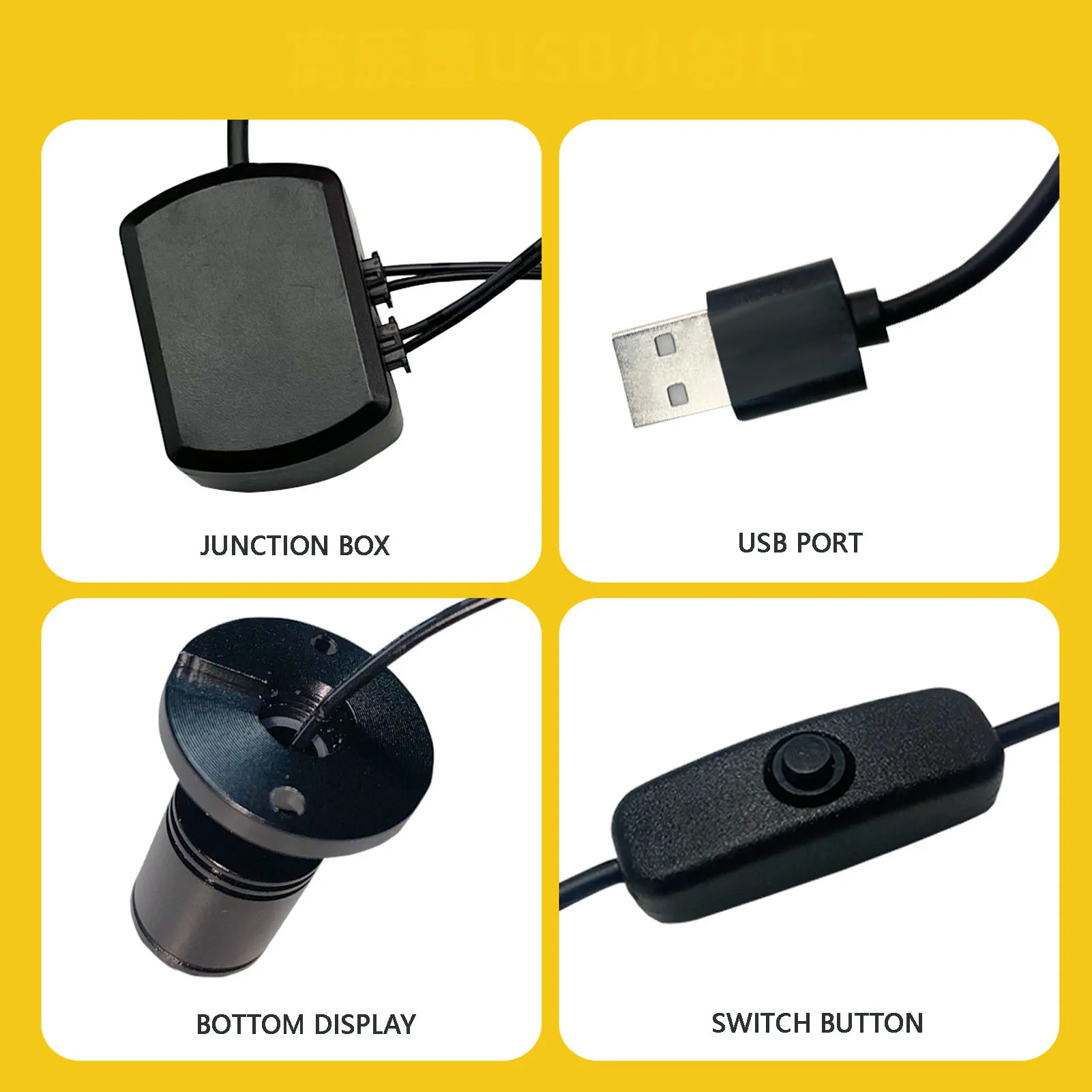 Jewelry Showcase Display Lights 5000 Hours Compact USB Mini Spotlight 360 Degree Rotatable 90LM Aluminum Alloy for Living Room