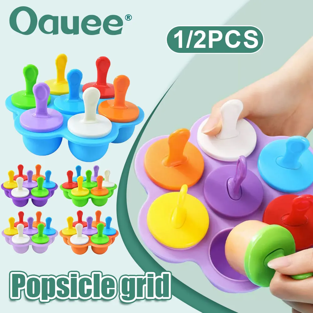 1pc 7 Holes DIY Ice Cream Pops Silicone Mold Ice Cream Ball Maker Popsicles  Molds Baby Fruit Shake Home Kitchen Accessories Tool - AliExpress