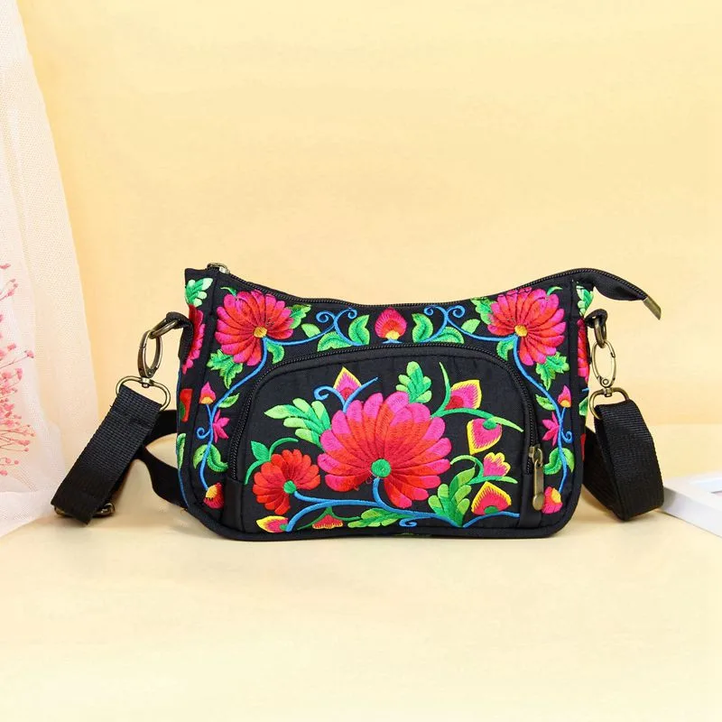 

New Coming trend Vintage embroidery women shopping small handbags!Nice Bohemian embossing lady shoulder bags Hot sale canvas bag