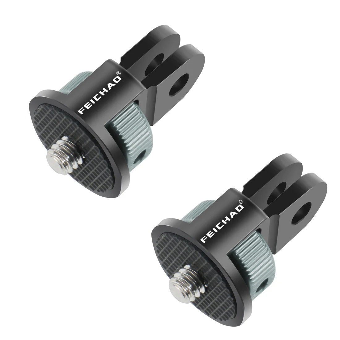 FEICHAO Adaptador Universal De Montaje Para Cámara De Acción De 1/4 De Pulgada A Tres Tarjetas/dos Tarjetas (adaptador De Ranura De 2 Tarjetas, Negro