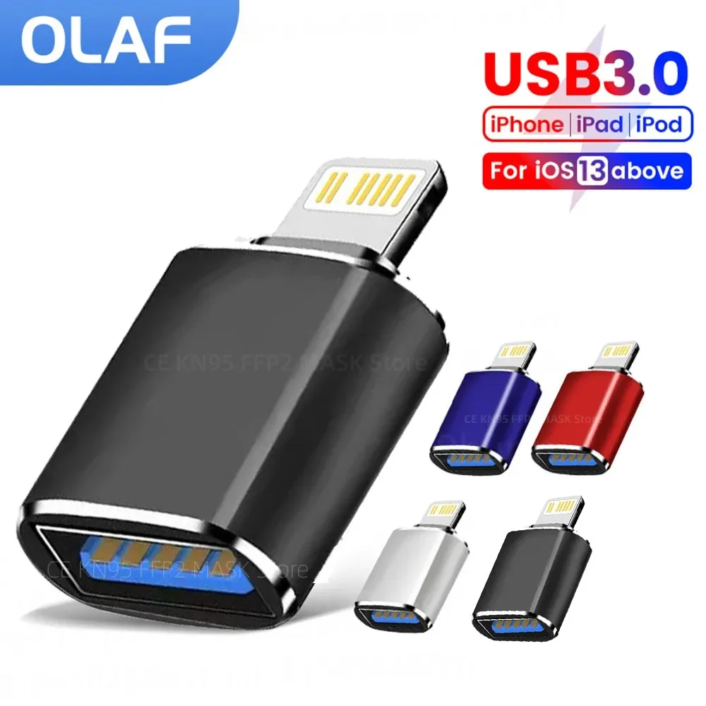 USB 3.0 To Lightning OTG Adapter iPhone Fast Charging IOS Male to USB Female IOS 13 Above