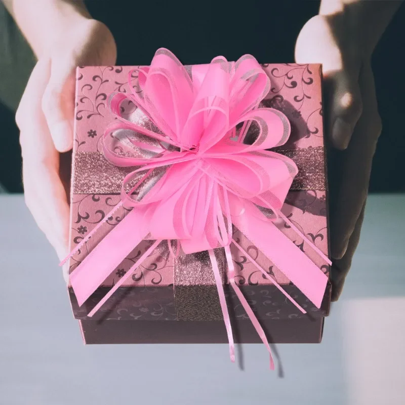 10/1PCS Pull Bows Gift Knot Ribbon for Christmas Ornament Gift Box Wrapping Birthday Party Wedding Decoration ribbon bow decoration christmas bow ornaments