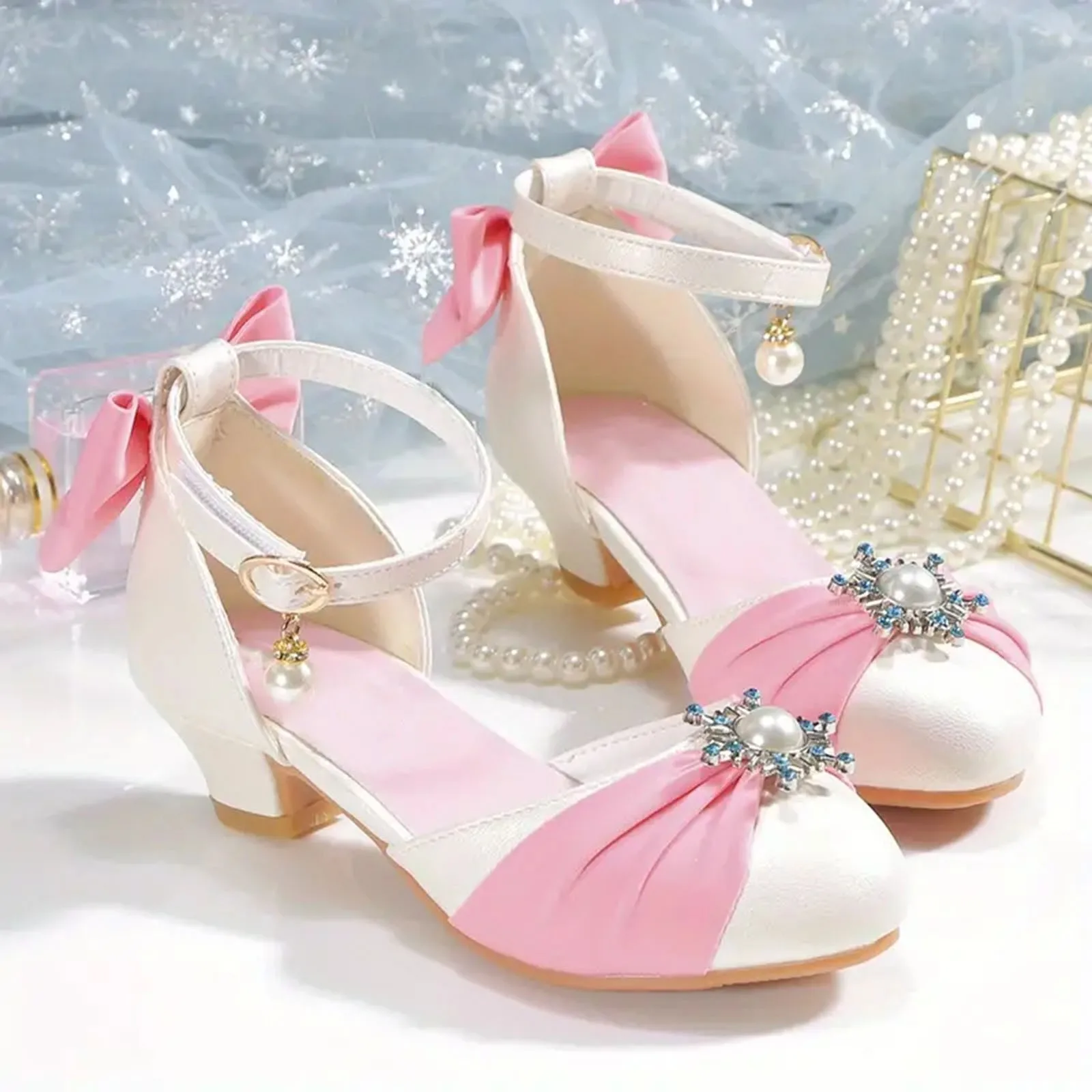 Pink Children Heel Sandal Girl High-heeled Sandals Children's