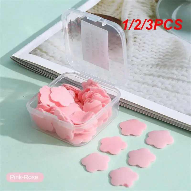 

1/2/3PCS Box Portable Hand Washing Toilet Soap Slice Disposable Petal Soaps Flakes Skin Friendly Fresh Soap Paper Household