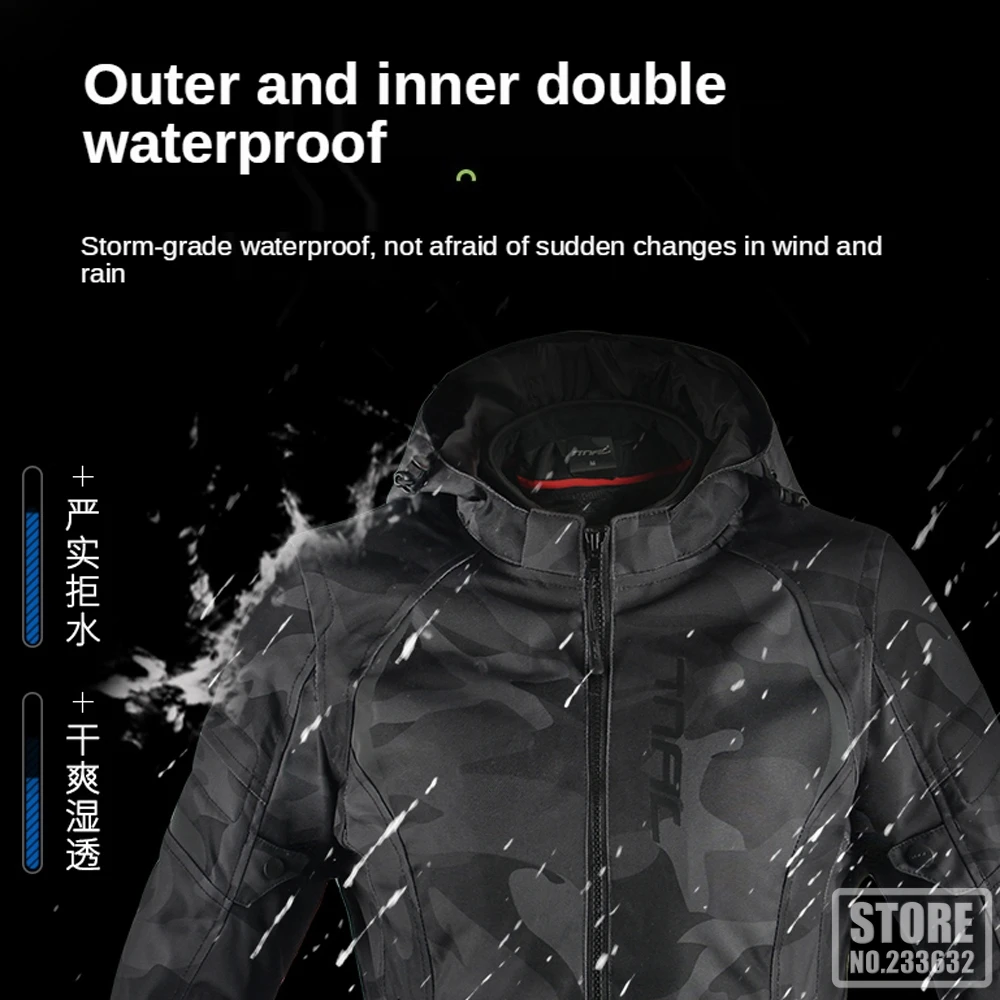 TNAC 여성용 방수 오토바이 재킷, 겨울 가을 모토크로스 재킷, 오토바이 방풍 라이딩 의류, 보호 장비