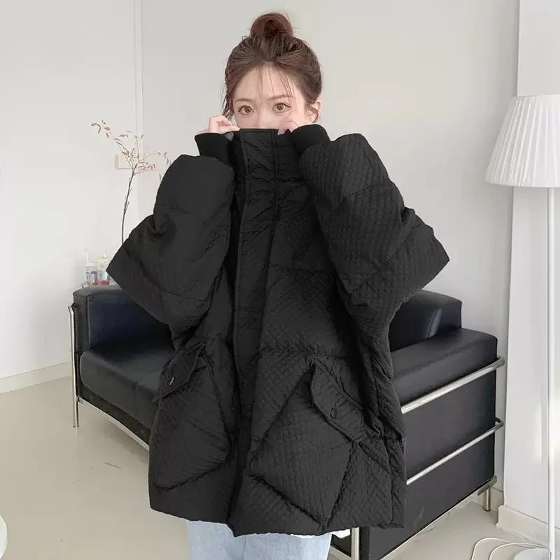 Padded Women Winter 2022 New of the Loose Down Padded Jacket Lingge Cotton Coat Thickened Student Bread Coat Female Coat Commute