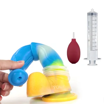 YOCY 10 Modes Vibraotor Ejaculating Horse Dildo Luminous Silicone Butt Plug Squirting Animal Fake Penis With Sucker Sex Toy 3