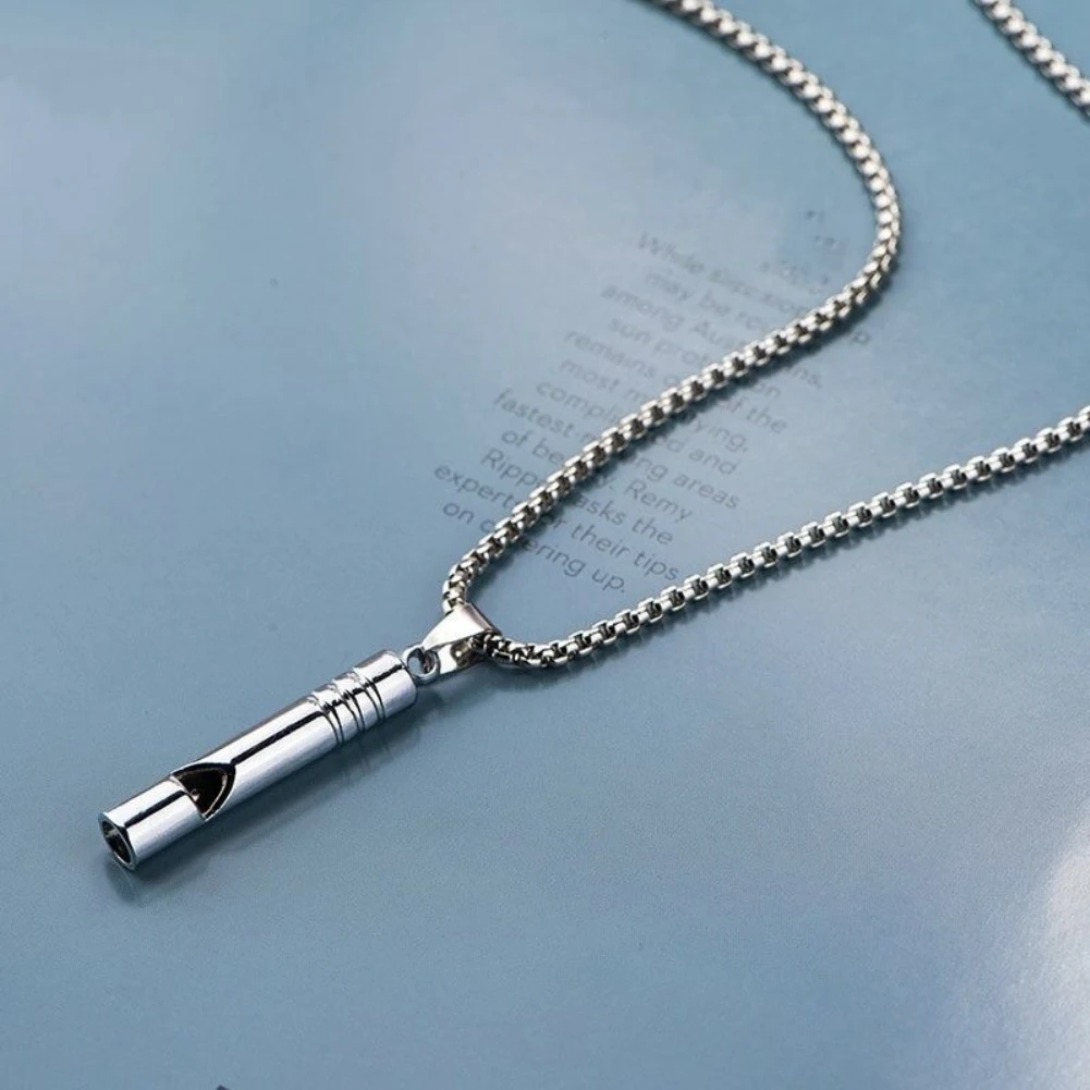 Survival Whistle 1~10PCS Whistle Necklace Pendant Outdoor Hiking Camping Necklaces Stainless Steel Punk