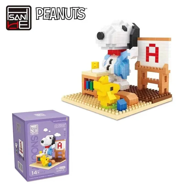 Snoopy Series Building Blocks Street View Mini Cartoon Character Scene Model Bricks Desktop Decoration Children DIY Toys Gifts 5