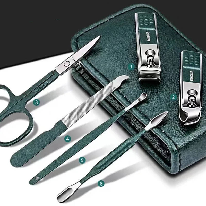 6Pcs Portable Manicure Sets Pedicure Kits Bright Nail Clipper Set Special Nail Clippers Beauty Tools 6 Piece Portable Household 3