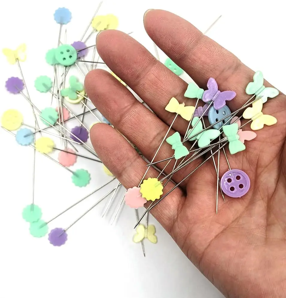 50/800개 스테인리스 스틸 재봉핀 자수 패치워크 핀 바느질 바늘 도구 DIY 버튼 의류 액세서리용