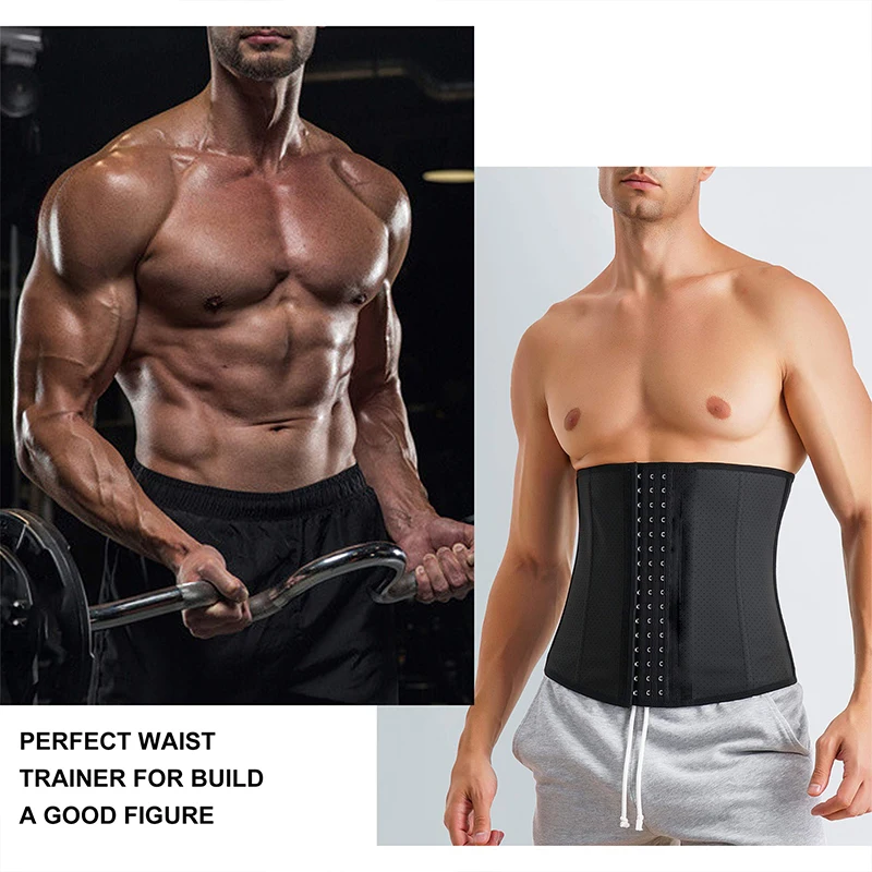 Men shapewearWaist Trainer Slimming Body Shaper Belt Support Underwear Sweat Corset Loss Lose Weight Waist Trimmer Belt Workout