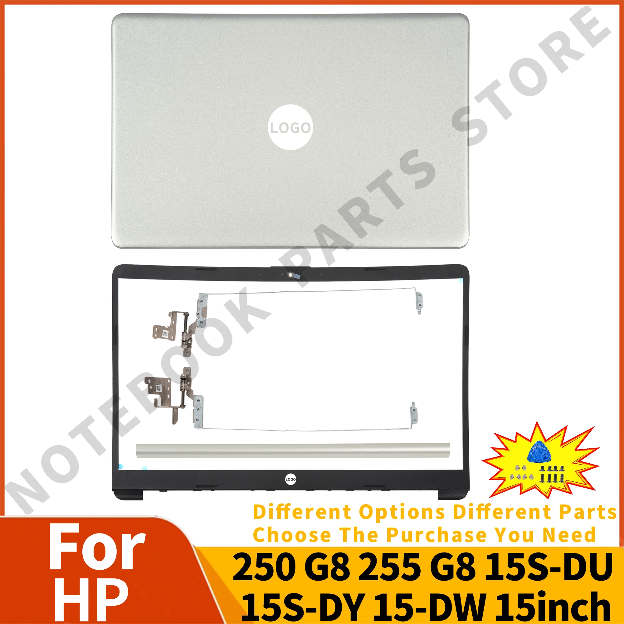 

Крышка + рамка + петли + Шарнир + шарнир для HP 250 G8 255 G8 15S-DU 15-DY 15S-DY 15-DW Серебристые Пластиковые Запасные части для ноутбуков Ремонт 15 дюймов Быстрая доставка