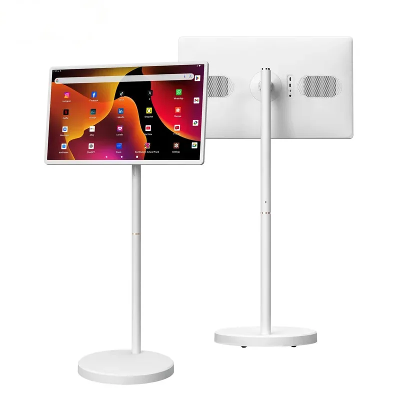 32인치 안드로이드 15 스마트 TV, 6G+128G 플로어 스탠드 태블릿 리모컨 포함, 2K 카메라 영상 통화, 내장 148W 배터리