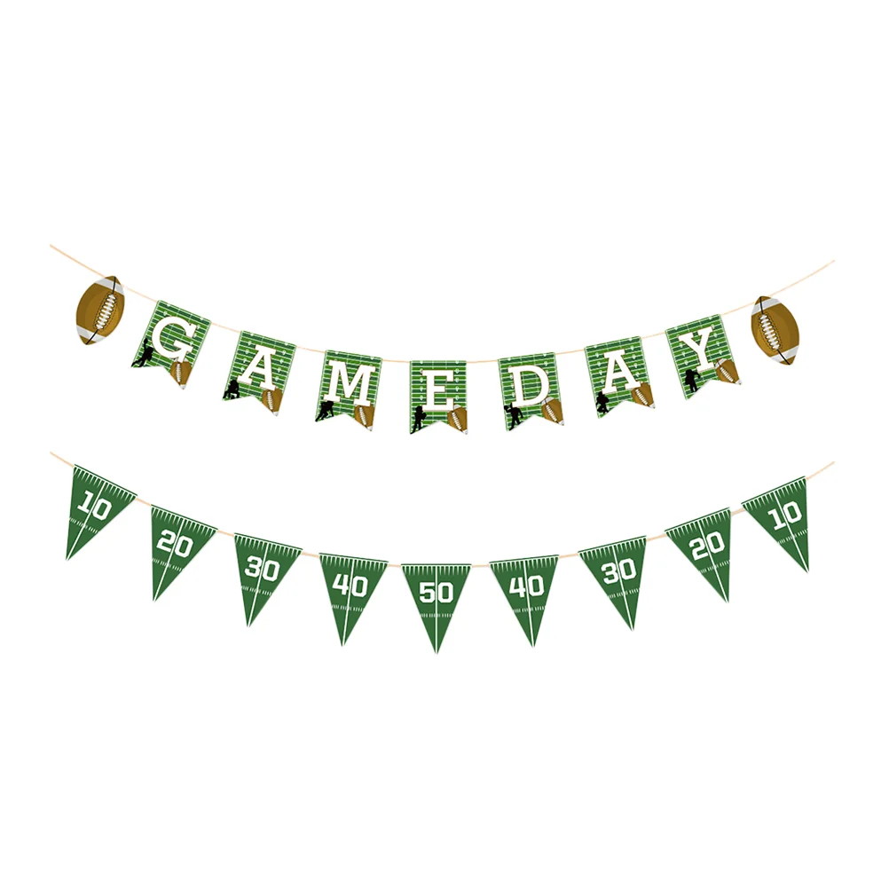 

2 Pcs Letter Party Decorations Football Paper Themed Birthday Supplies