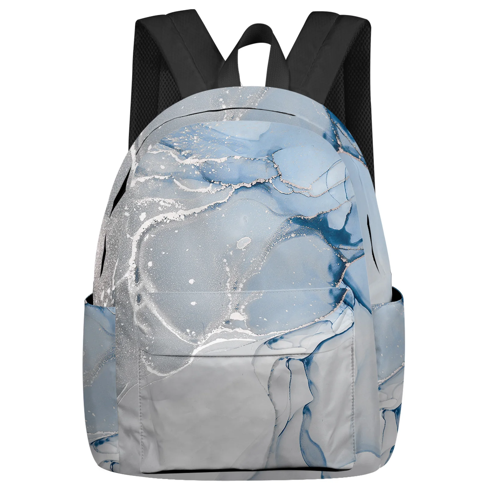 

Blue Marble Texture Backpack Men Women's Fashion Travel Backpack High Capacity Student School Bags