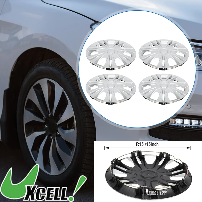 Garosa Couvercle D'enjoliveur Lot De 4 Cache-moyeux, KIMISS 14 Pouces/35,6 Cm Pour Enjoliveur De