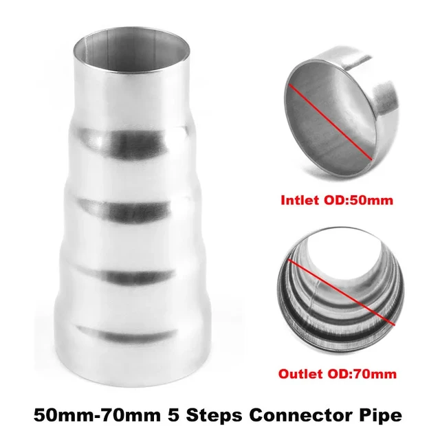 63MM TO 76MM Exhaust 2 Step Reducer Adapter Connector Tube Stainless Steel  Pipe Cone - AliExpress