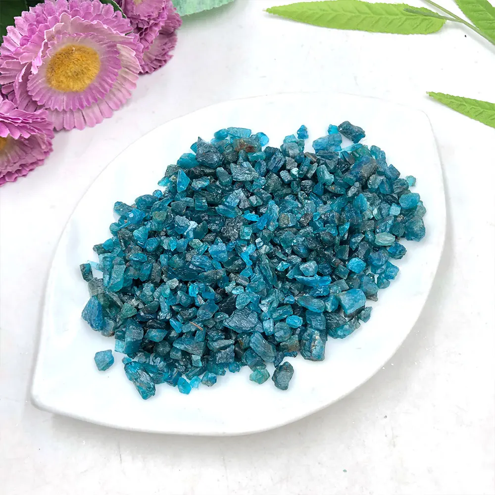 Paquete de 100g de piedra Natural, apatita azul, piedras de cristal crudo, Chips, grava, minerales, energía de cuarzo, d