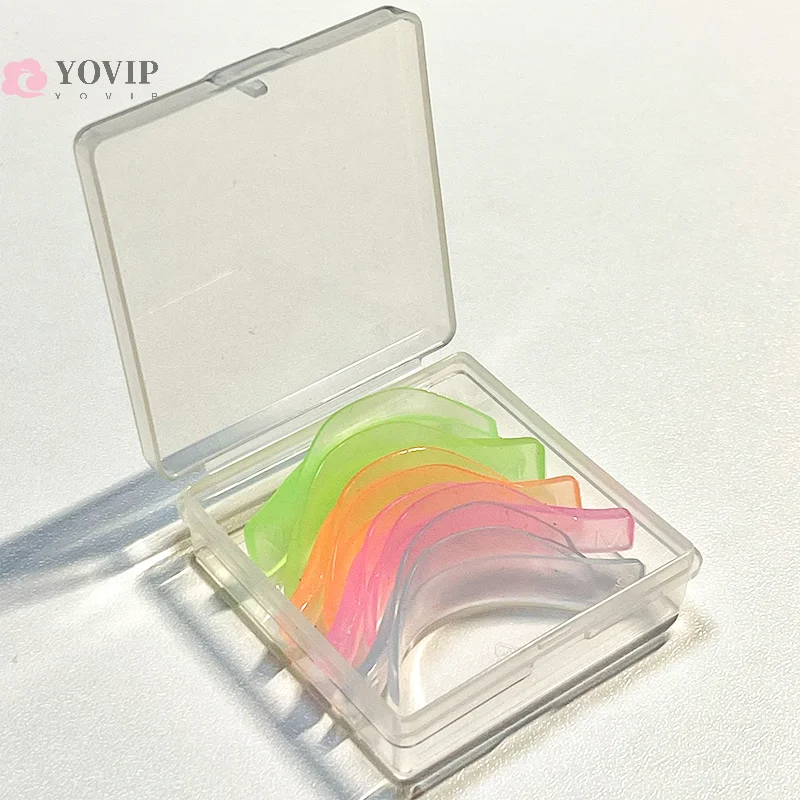 젤리 컬러 속눈썹 퍼밍 패드, 컬러풀 재사용 가능한 인조 속눈썹 컬 패치, 속눈썹 리프트 쉴드 패드, 미용실, 4 쌍