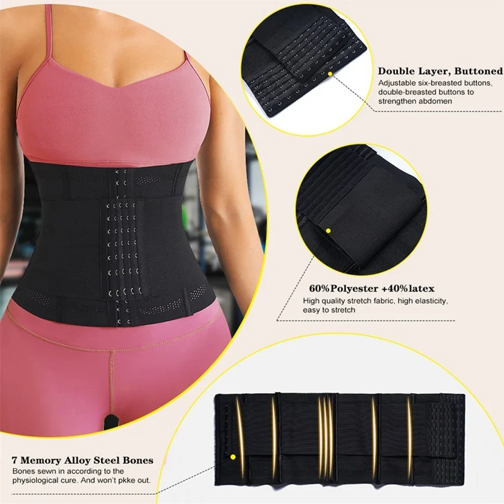 Slimming Belt Women Tummy Control Firm Waist Trainer Belt Weight Loss Workout Fitness Back Support Belts