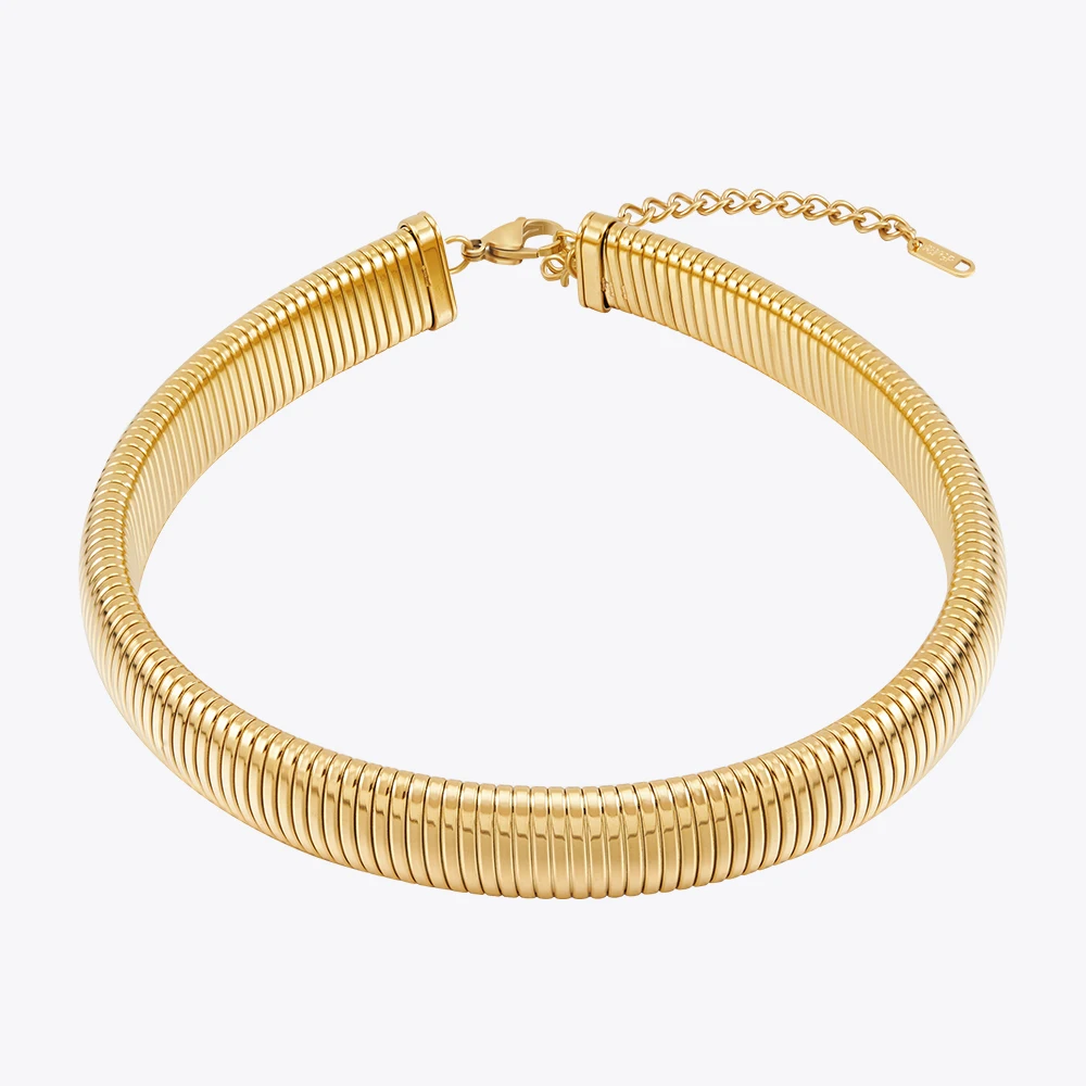 

ENFASHION Textured Adjustable Choker For Women Wholesale Necklaces Gold Color Collares Fashion Gift Party Jewelry P233384