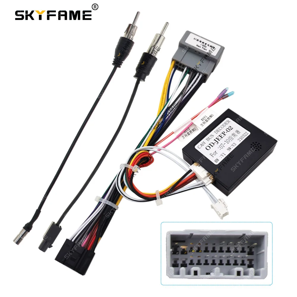 SKYFAME 16Pin Car Wiring Harness Adapter Canbus Box Decoder For Dodge