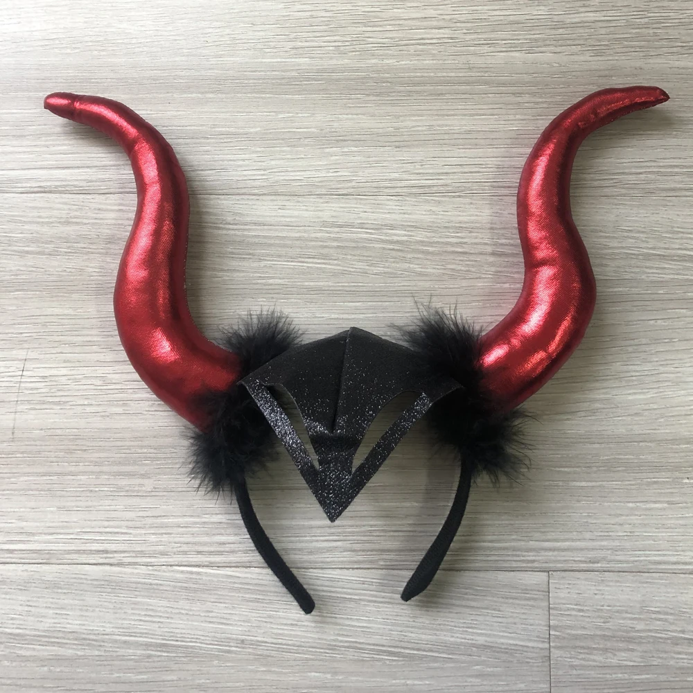 Gothic Hörner Kopfschmuck Set - Königin Horn Stirnband Mit Spitzenhalskette Für Cosplay