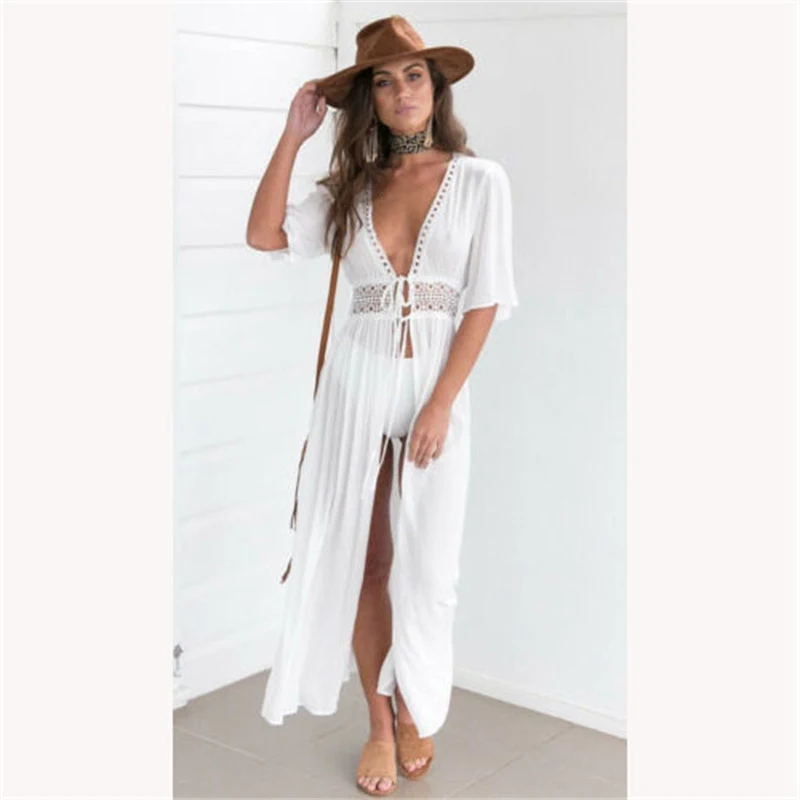 

Women Bikini Cover Up Boho Kaftan Long Maxi Dress Cardigan Summer Swimwear Beach