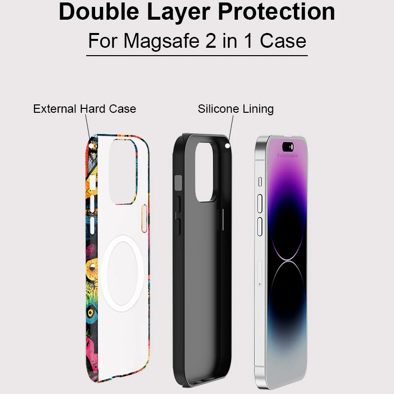 Premium Artistic Phone Case with Magsafe Compatibility and Soft Eyes Design