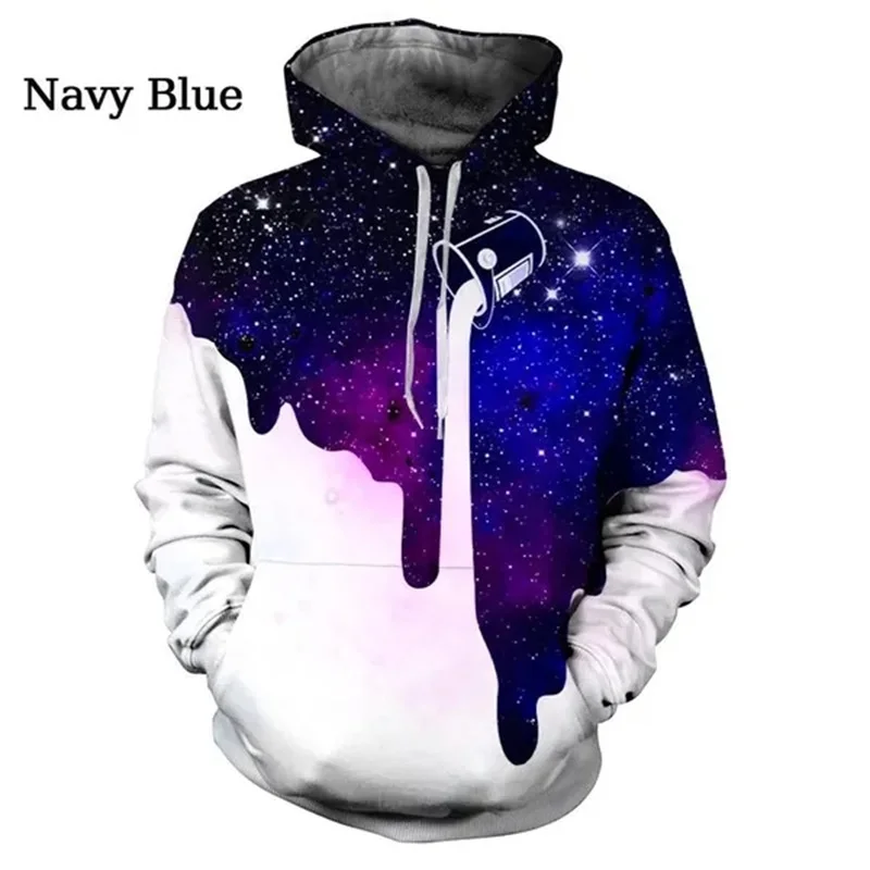 Sudadera con capucha unisex con estampado 3D divertido para hombre, sudadera con capucha con estampado de cielo estrellado colorido, sudaderas de moda, sudaderas, camisetas de calle
