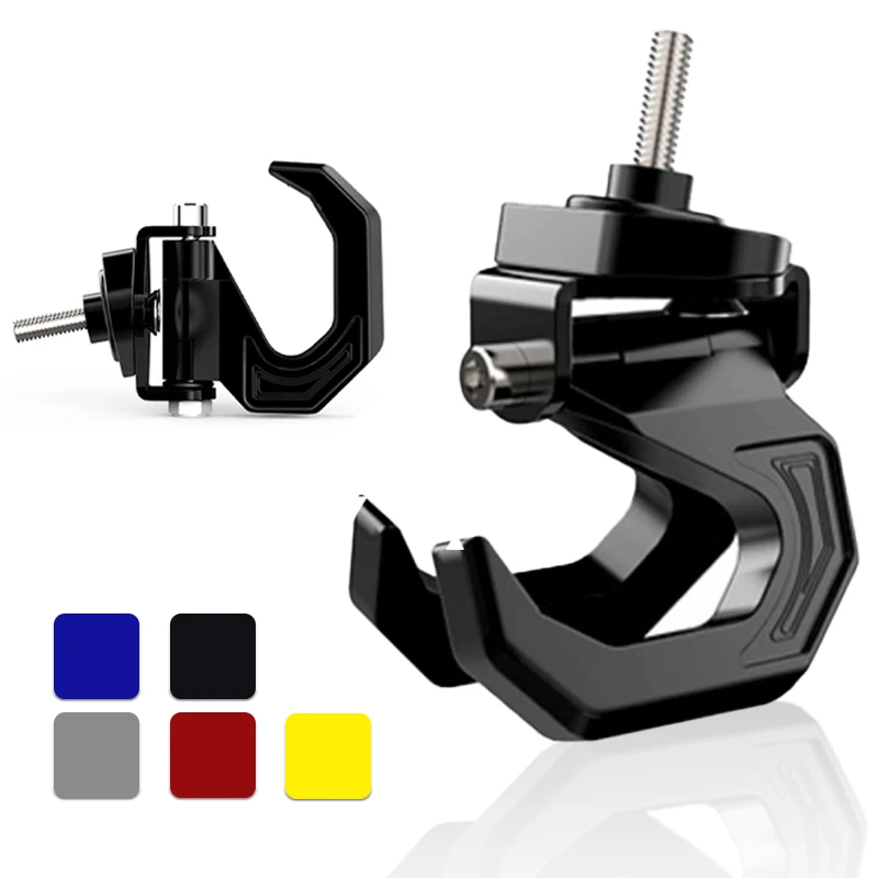 Motorcycle Helmet Double Hooks Aluminum Alloy Bracket Mount Motorbike Scooter Helmet Holder Universal Handfree Hanging Hook